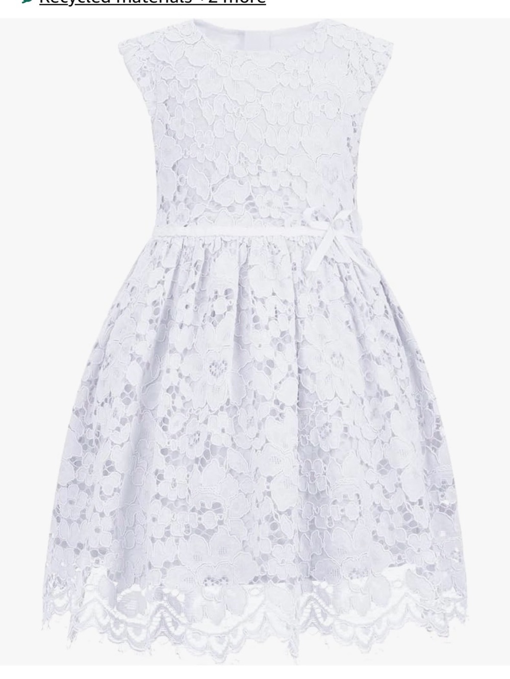 ALLOVIN White Lace Dress for Girls